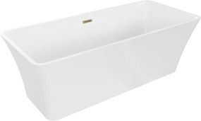 Luxury Tonia szabadon álló fürdökád akril  170 x 75 cm, fehér,  leeresztö arany - 52171707500-G Térben álló kád