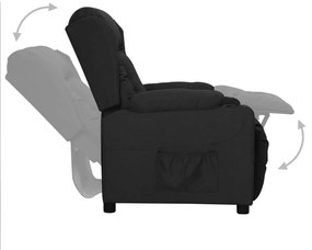 fekete szövet felállást segítő fotel