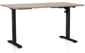 OfficeTech A állítható magasságú asztal, 120 x 80 cm, fekete alap, tölgy