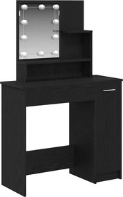 vidaXL Öltözködőasztal fiókkal Fekete tölgy 86,5 x 35 x 136 cm Faanyag