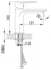 Asti mosdó csaptelep, egykaros