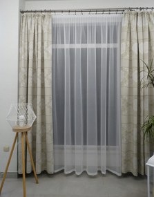 Mg Függöny mintás Bézs 170x220cm varrott szalaggal
