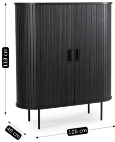 Magaskomód Fekete Színben TRISH 100 cm.
