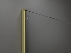 Mexen Kioto, 2 falas Walk-In zuhany paraván 160 x 90 cm, 8 mm átlátszó üveg, arany matt profil, 800-160-202-55-00-090