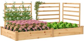 Outsunny emelt fa virágláda 3 kordonnal — 240 × 125 × 102 cm | Aosom