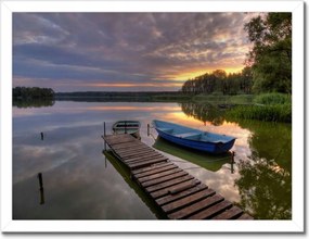 Poszterek keretben 40x30 Naplemente tó