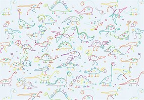 Gyerek fotótapéta Dinoszauruszok vinil 368x280 Vidám Fantasztikus Kedves +ragasztó