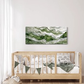 Kép - Zöld és fehér fodrok (120x50 cm)