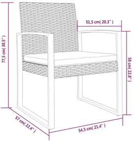 2 db sötétszürke polyrattan kerti étkezőszék