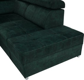 Ülőgarnitúra, smaragdzöld, jobbos, MALAGA BIG