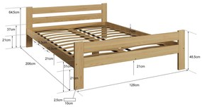 Fa ágy 120x200cm Kenta VitBed fenyő