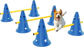 PawHut 3 részes kutya agility szett — 6 bója, 3 állítható akadály és hordozótáska | Aosom