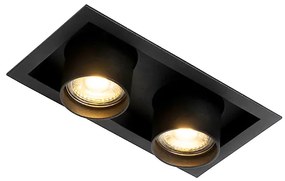 Modern beépíthető spotlámpa fekete állítható 2-lámpás - Roof