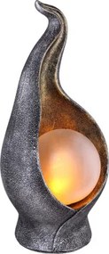 Globo 33439 Solar asztali lámpa, műanyag, ezüst-arany színű, láng effekttel, IP44, akkumulátorral: AAA 200mAh 1,2V, HxSZxM:120x110x265mm, tartozék: 36xLED 0,06W 3V, 3000K