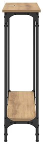 vidaXL Konzolasztal polcokkal Artisan tölgy 75 x 22,5 x 75 cm Faanyag