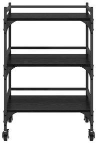 vidaXL Konyhai kocsi Fekete tölgy 50 x 35 x 75.5 cm Faanyag