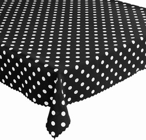 Abrosz Foltálló Asztal Pöttyös Fekete 140x280 cm