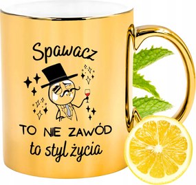 Arany fényes bögre Hegesztőnek Ajándék Nyomtatott Fotóval