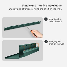 JOANNE fali polc 1200 mm, Modern: palackzöld