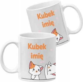 Kerámia bögre 330 ML Fehér Aranyos Cicák Macskák Minták Az Ön Neve