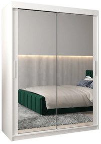 Ruhásszekrény 150 cm Toki 3 (matt fekete + matt fehér). 1065069