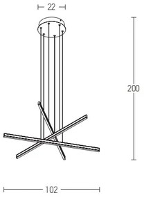 Zambelis 1947 - LED dimmelhető csillár zsinóron LED/48W/230V fekete
