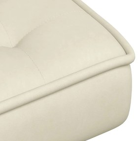 krémszínű bársony pihenőfotel lábtartóval