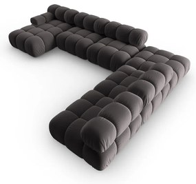 Sötétszürke bársony kanapé 379 cm Bellis – Micadoni Home