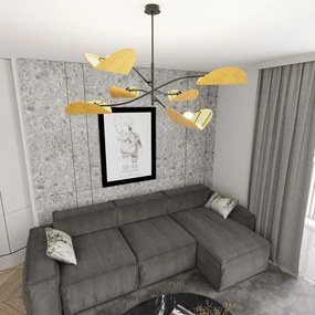 Emibig modern mennyezeti lámpa lotus fekete narancs emi1460/6