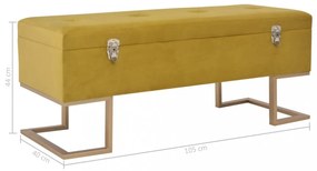mustársárga bársonypad tárolórekesszel 105 cm