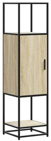 Highboard sonoma tölgy 35,5x35x139 cm gépelt fa és fém