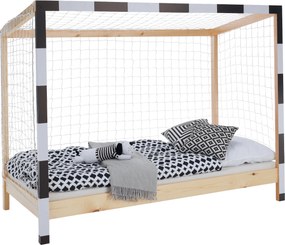 Montessori ágy, természetes/fehér/fekete, 90x200, FUTAL