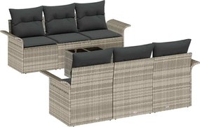 vidaXL Kerti Kanapé Szett párnával 7 pcs Világosszürke és Sötétszürke