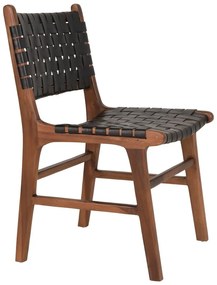 Fekete-barna teakfa étkezőszék szett 2 db-os Perugia – House Nordic