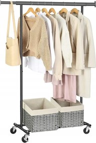 Akasztó 4 keréken Loft Fekete fém állvány