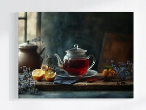 Vászonkép Canvas Tea Ital Főzet Vízforraló Gyömbér Konyha 100x75