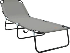 vidaXL Összecsukható nyugágy Szürke 188 x 57 x 86,5 cm Poliészter