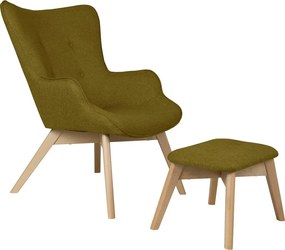 Zöld fotel lábtartóval Niko – Ropez