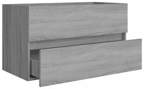 szürke-sonoma színű szerelt fa mosdószekrény 80 x 38,5 x 45 cm