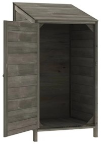 antracitszürke tömör fenyőfa kerti fészer 55 x 52 x 112 cm