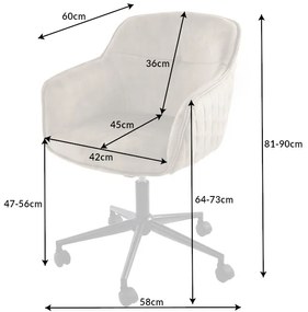Design irodai szék Natasha pezsgő bársony
