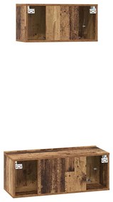 TV szekrény garnitúra 2 pcs Régi fa 80 x 30 x 30 cm Faanyag