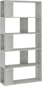 betonszürke szerelt fa könyvszekrény/térelválasztó 80x24x159 cm