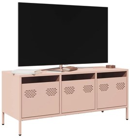 rózsaszín hidegen hengerelt acél TV-szekrény 101,5x39x43,5 cm