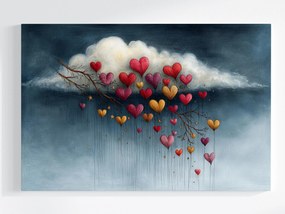 Vászonkép Canvas Színes Szívek Ég Eső Szerelem Love 120x80