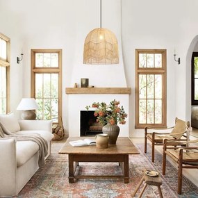 Immax 08263L - Csillár zsinóron PELO 1xE27/40W/230V átm. 50 cm rattan