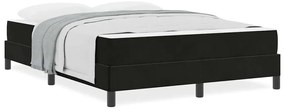 Boxspring ágy matraccal matracmal Fekete 140 x 190 cm Bársony