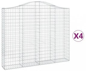 4 db íves horganyzott vas gabion kosár 200x30x160/180 cm