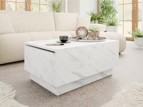 Dohányzóasztal Nasonat 90 x 60 (fehér márvány) (tárolóhellyel). 1103744