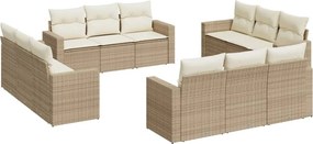 vidaXL 12 részes bézs polyrattan kerti ülőgarnitúra párnákkal